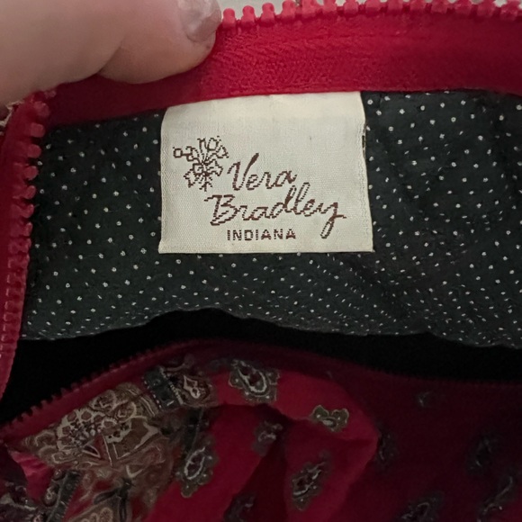 RARE / RETIRED / VINTAGE Vera Bradley Red Paisley Mini Duffel Bag - Picture 3 of 5